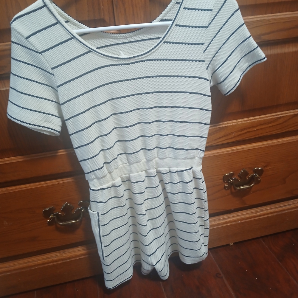 Striped Short Sleeve Dress